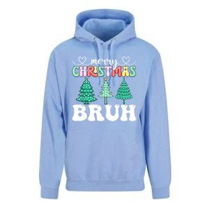 Matching Family Merry Christmas Bruh Xmas Tree Funny Gift Unisex Surf Hoodie