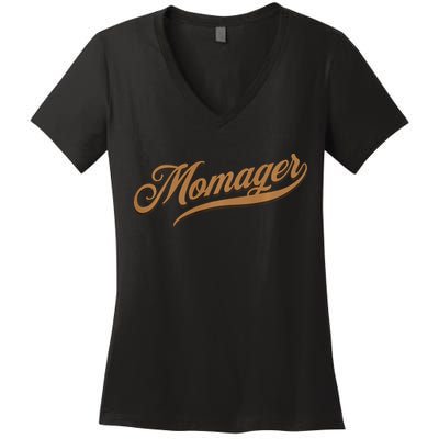 Momager Funny Mom Manager Mother's Day Women's V-Neck T-Shirt