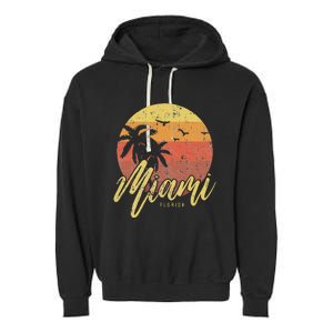 Miami Florida Garment-Dyed Fleece Hoodie