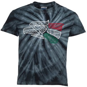 Mexico Flag Mexican Eagle Aztec Style Hecho En Mexico Kids Tie-Dye T-Shirt