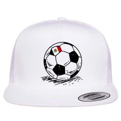 Mexico Flag Mexican Soccer Ball Football Fan Women Flat Bill Trucker Hat