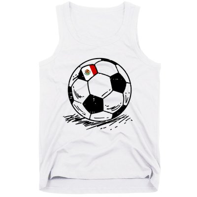 Mexico Flag Mexican Soccer Ball Football Fan Women Tank Top