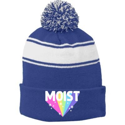 Moist Funny Meme Dank For Cool Hilarious Humorous  Stripe Pom Pom Beanie