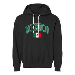 Mexico Flag Garment-Dyed Fleece Hoodie