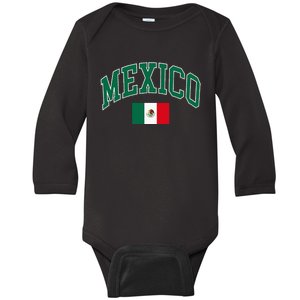 Mexico Flag Baby Long Sleeve Bodysuit