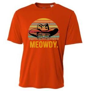 Meowdy Funny Mashup Between Meow And Howdy Love Cat Meme Meaningful Gift Cooling Performance Crew T-Shirt