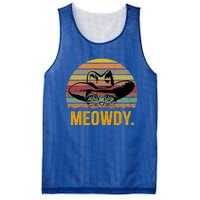 Meowdy Funny Mashup Between Meow And Howdy Love Cat Meme Meaningful Gift Mesh Reversible Basketball Jersey Tank