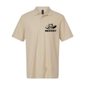 Meowdy Funny Mashup Between Meow And Howdy Cat Meme Softstyle Adult Sport Polo