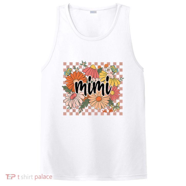 Mimi Floral Mother'S Day Wildflower Girl Checkered PosiCharge Competitor Tank