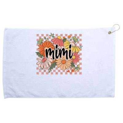 Mimi Floral Mother'S Day Wildflower Girl Checkered Grommeted Golf Towel