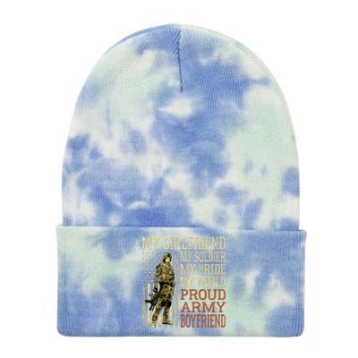 My Friend My Soldier Hero Proud Army Friend Military Cute Gift Tie Dye 12in Knit Beanie