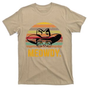 Meowdy Funny Mashup Between Meow And Howdy Love Cat Meme T-Shirt