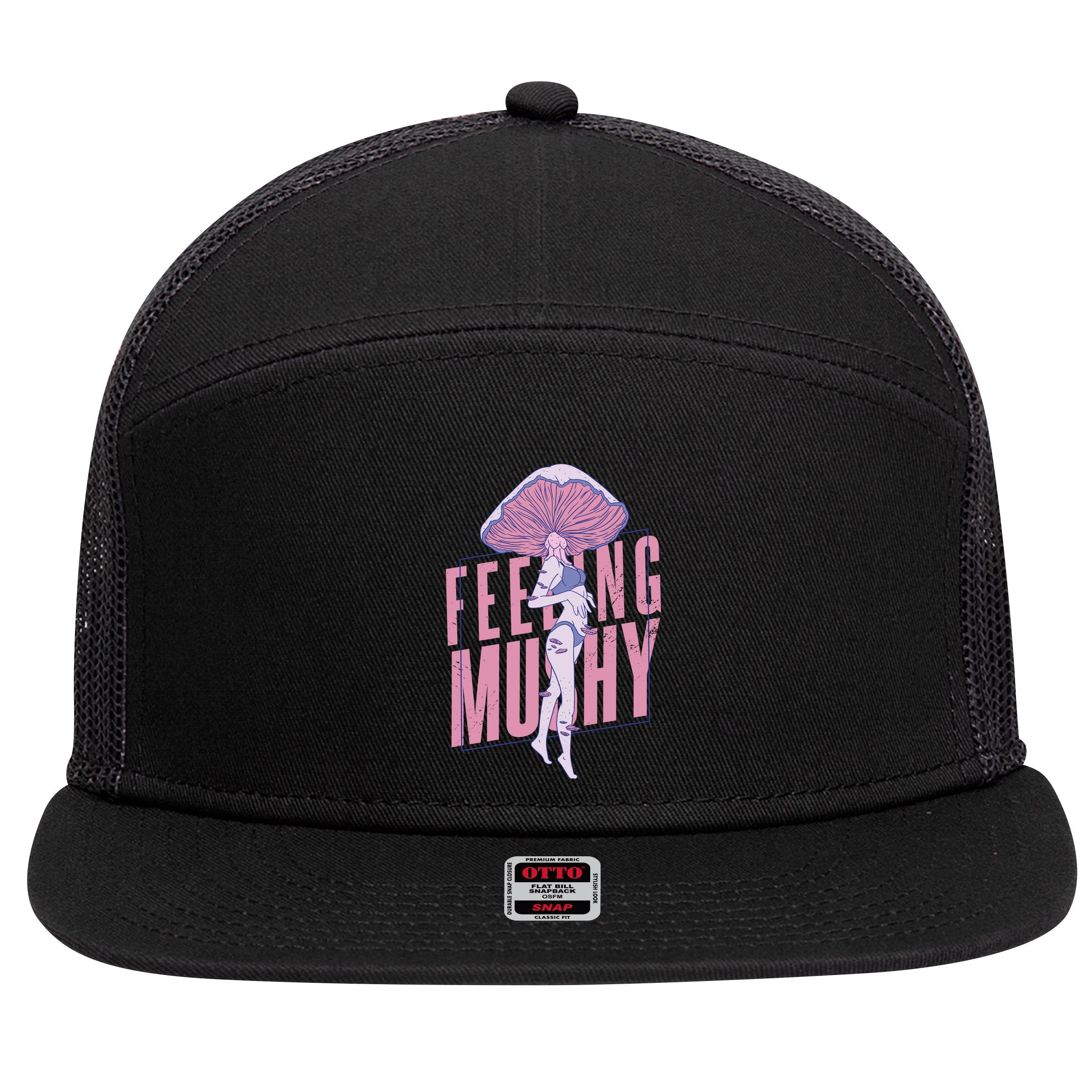 Mushroom Female 7 Panel Mesh Trucker Snapback Hat