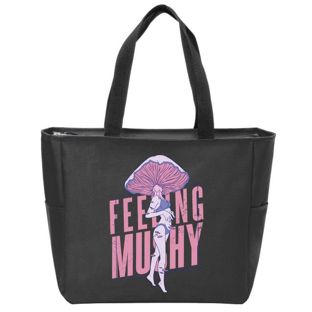 Mushroom Female Zip Tote Bag