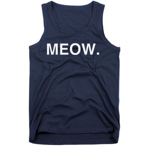 Meow Funny Minimalist Pet Kitten Cat Lover Gift Tank Top