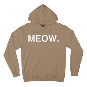 Meow Funny Minimalist Pet Kitten Cat Lover Gift Hoodie