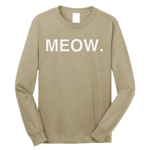 Meow Funny Minimalist Pet Kitten Cat Lover Gift Long Sleeve Shirt