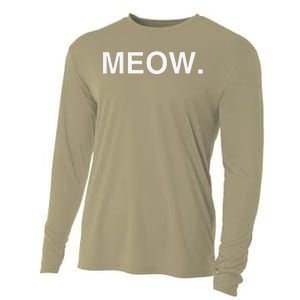 Meow Funny Minimalist Pet Kitten Cat Lover Gift Cooling Performance Long Sleeve Crew