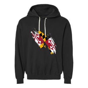 Maryland Flag Marylander Maryland Flag State Pride Garment-Dyed Fleece Hoodie