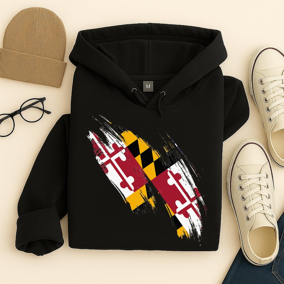 Maryland Flag Marylander Maryland Flag State Pride Hoodie