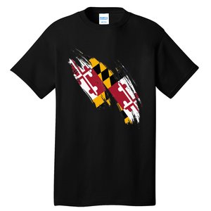 Maryland Flag Marylander Maryland Flag State Pride Tall T-Shirt