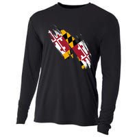 Maryland Flag Marylander Maryland Flag State Pride Cooling Performance Long Sleeve Crew