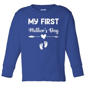 My First Mothers Day New Mom To Be Pregnancy Mothers Day Gift Toddler Long Sleeve Shirt