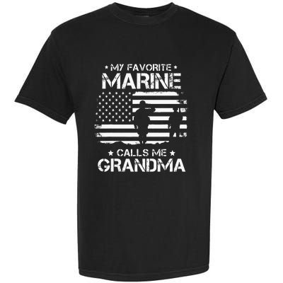 My Favorite Marine Calls Me Grandma USA Flag Garment-Dyed Heavyweight T-Shirt