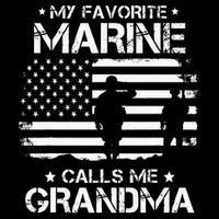 My Favorite Marine Calls Me Grandma USA Flag Cooling Performance Crew T-Shirt