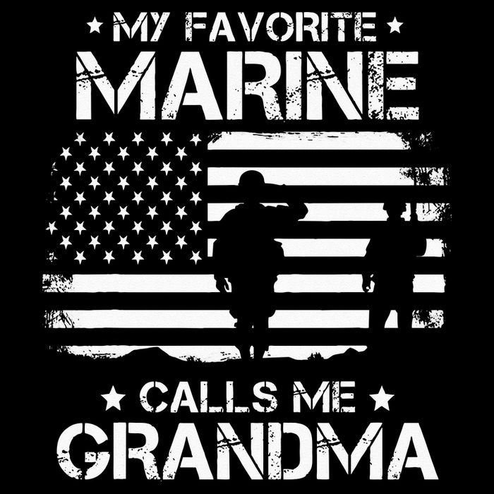 My Favorite Marine Calls Me Grandma USA Flag Cooling Performance Crew T-Shirt