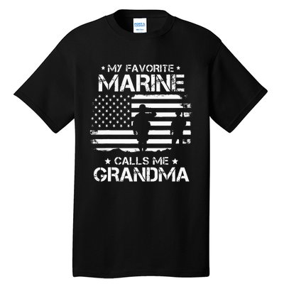 My Favorite Marine Calls Me Grandma USA Flag Tall T-Shirt