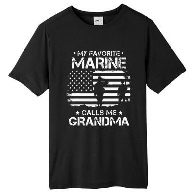 My Favorite Marine Calls Me Grandma USA Flag Tall Fusion ChromaSoft Performance T-Shirt