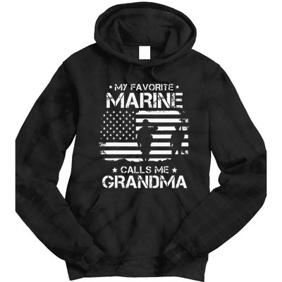 My Favorite Marine Calls Me Grandma USA Flag Tie Dye Hoodie