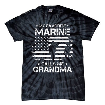 My Favorite Marine Calls Me Grandma USA Flag Tie-Dye T-Shirt