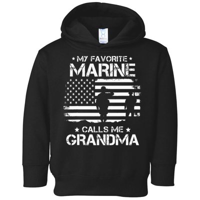 My Favorite Marine Calls Me Grandma USA Flag Toddler Hoodie