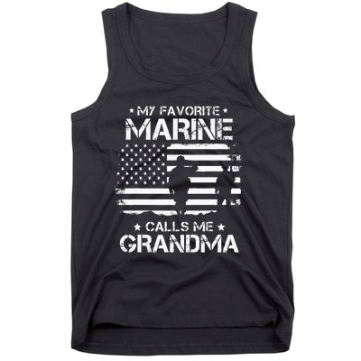 My Favorite Marine Calls Me Grandma USA Flag Tank Top