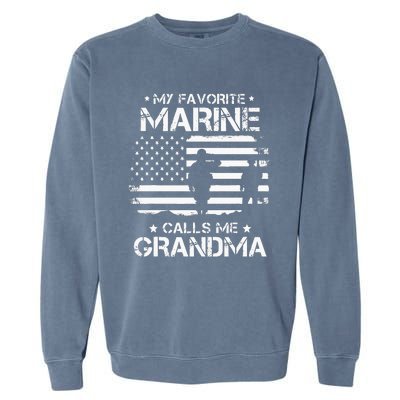 My Favorite Marine Calls Me Grandma USA Flag Garment-Dyed Sweatshirt