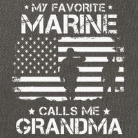 My Favorite Marine Calls Me Grandma USA Flag Cotton Canvas Backpack