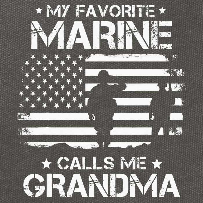 My Favorite Marine Calls Me Grandma USA Flag Cotton Canvas Backpack