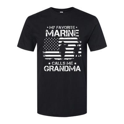 My Favorite Marine Calls Me Grandma USA Flag Softstyle CVC T-Shirt