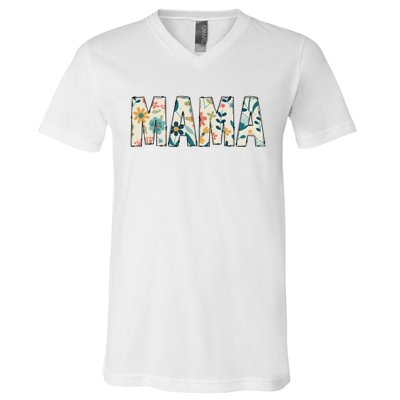 Mama Floral V-Neck T-Shirt