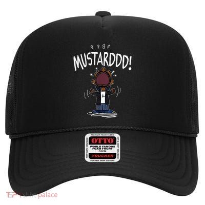 Mustarddd! Funny Mustard Lamar Tv Off Parody High Crown Mesh Back Trucker Hat