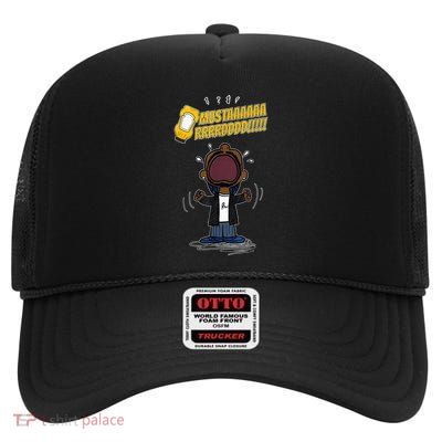 Mustarddd! Funny Mustard Lamar Tv Off Parody High Crown Mesh Back Trucker Hat