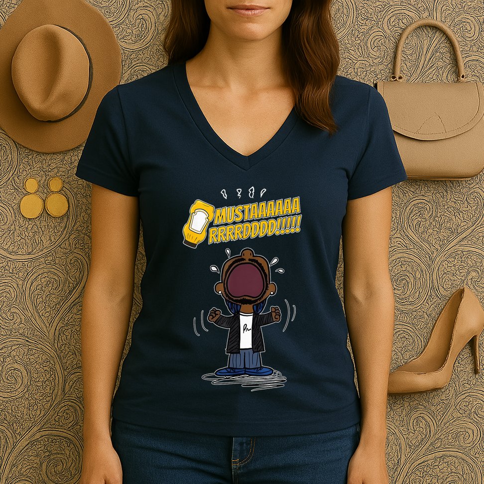 Mustarddd! Funny Mustard Lamar Tv Off Parody Women's V-Neck T-Shirt