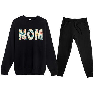 Mom Floral Premium Crewneck Sweatsuit Set