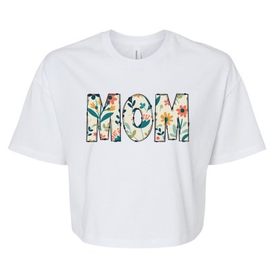 Mom Floral Bella+Canvas Jersey Crop Tee