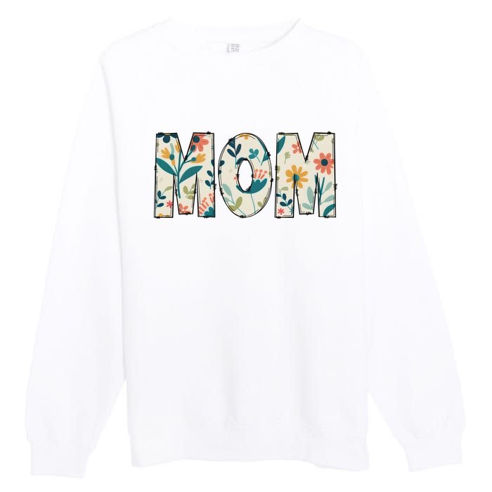 Mom Floral Premium Crewneck Sweatshirt