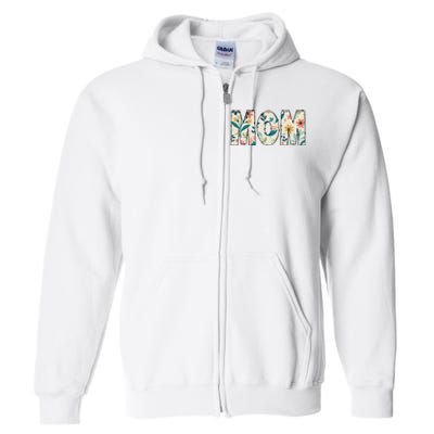 Mom Floral Full Zip Hoodie