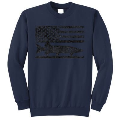 Musky Fishing Muskie Fisherman American Flag Gift Sweatshirt