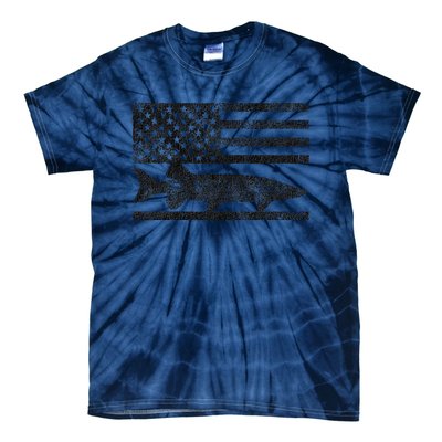 Musky Fishing Muskie Fisherman American Flag Gift Tie-Dye T-Shirt